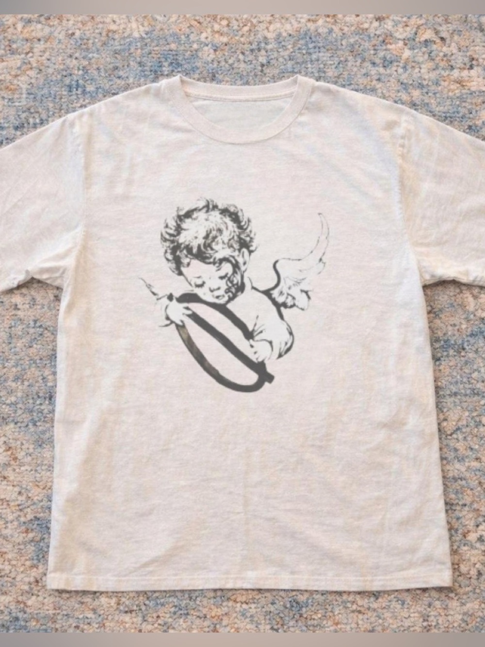 Classic Cherub Graphic Tee, Casual Crewneck T-Shirt